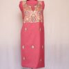 Pink Ruby Cotton 2pc Suit with Aari Work
