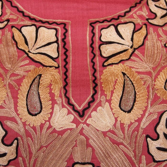 Pink Ruby Cotton 2pc Suit with Aari Work - Image 3