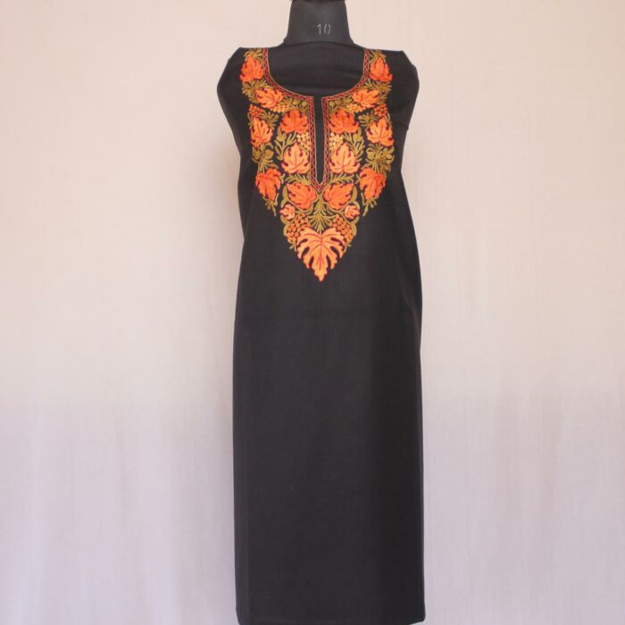 Black Harud Boni Pun Ruby Cotton 2pc Suit with Aari Work