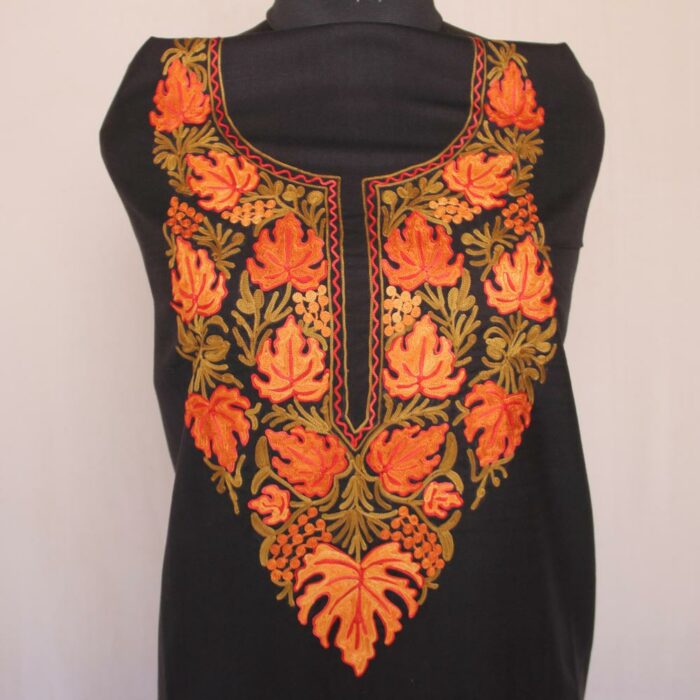 Black Harud Boni Pun Ruby Cotton 2pc Suit with Aari Work - Image 3