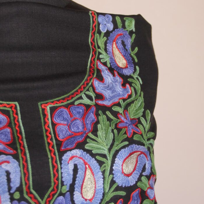 Black Boni Pun Ruby Cotton 2pc Suit with Aari Work - Image 3