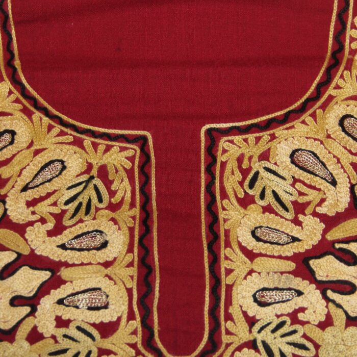 Maroon Ruby Cotton 2pc Suit with Aari Work - Image 3