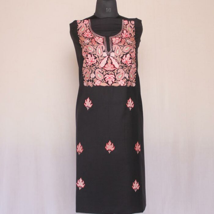 Black Chinari Ruby Cotton 2pc Suit with Aari Work