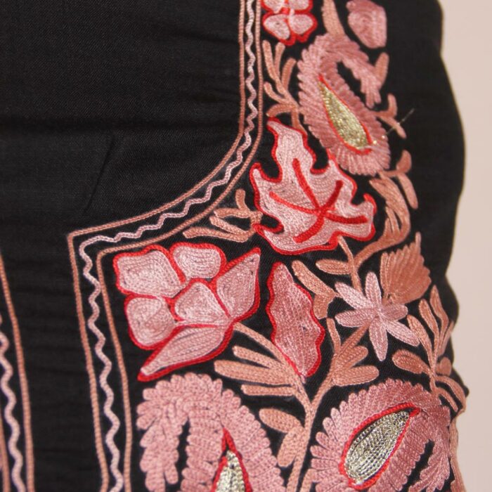 Black Chinari Ruby Cotton 2pc Suit with Aari Work - Image 3