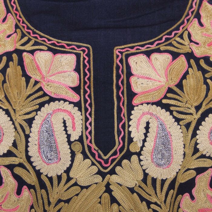 Dark Blue Ruby Cotton 2pc Suit with Aari Work - Image 3
