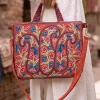 Crewel Laptop Bag With Handwork | Zipped