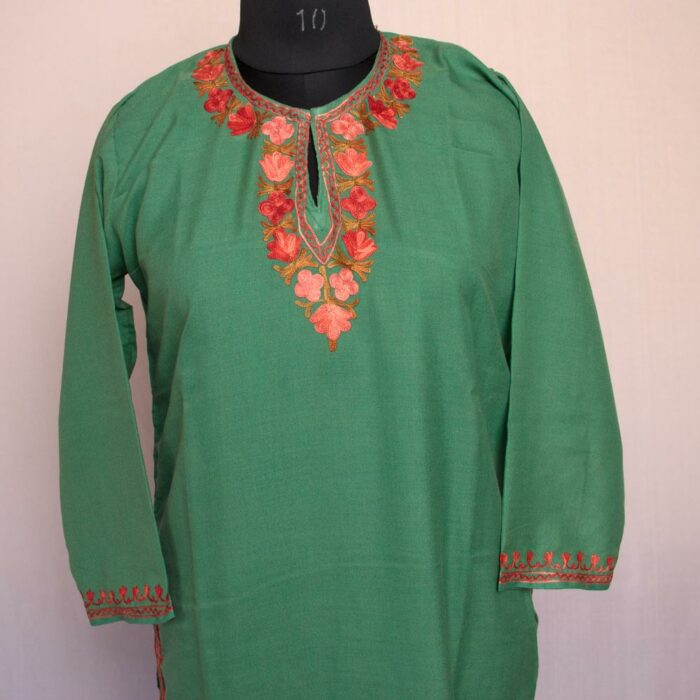 Green Lokut Posh Summer Cool Cotton Aari Kurta