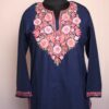 Dark Blue Bodh Posh Ruby Cotton Aari Kurta