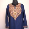 Dark Blue Harud Ruby Cotton Aari Kurta