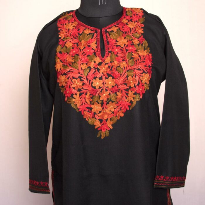 Shameeri Black Ruby Cotton Aari Kurta