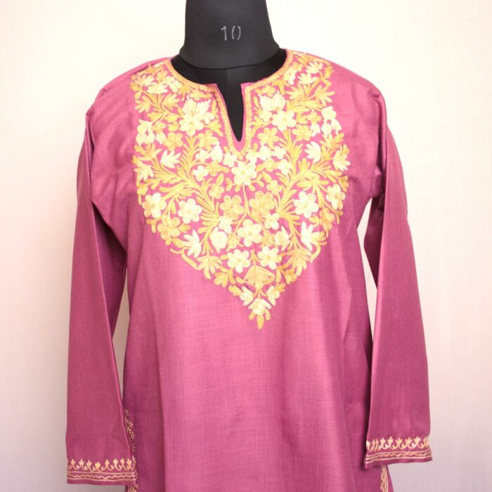 Light Purple Ruby Cotton Aari Kurta