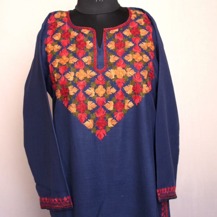Dark Blue Bahar Ruby Cotton Aari Kurta