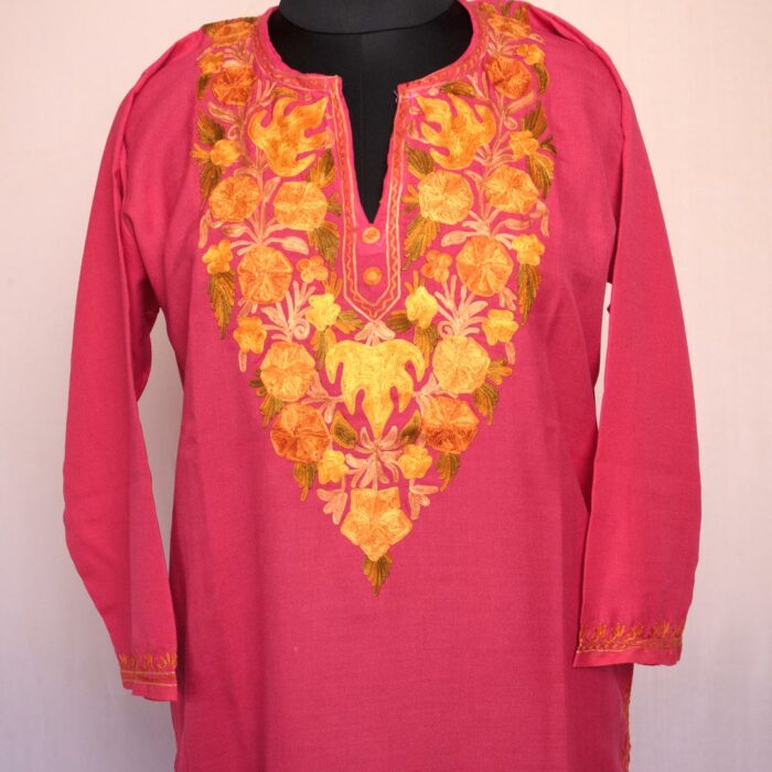 Pink Summer Cool Cotton Aari Kurta