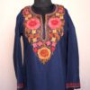 Dark Blue Ruby Cotton Aari Summer Kurta