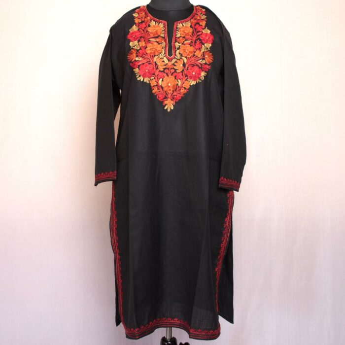 Black Ruby Cotton Aari  Summer Kurta - Image 2
