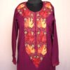 Dark Magenta Summer Cool Cotton Aari Kurta