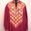 Maroon Summer Cool Cotton Aari Kurta