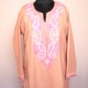 Light Pink Ruby Cotton Aari Kurta