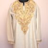 Light Khaki Green Ruby Cotton Aari Kurta