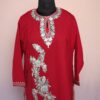 Red Floral Summer Cool Cotton Aari Kurta
