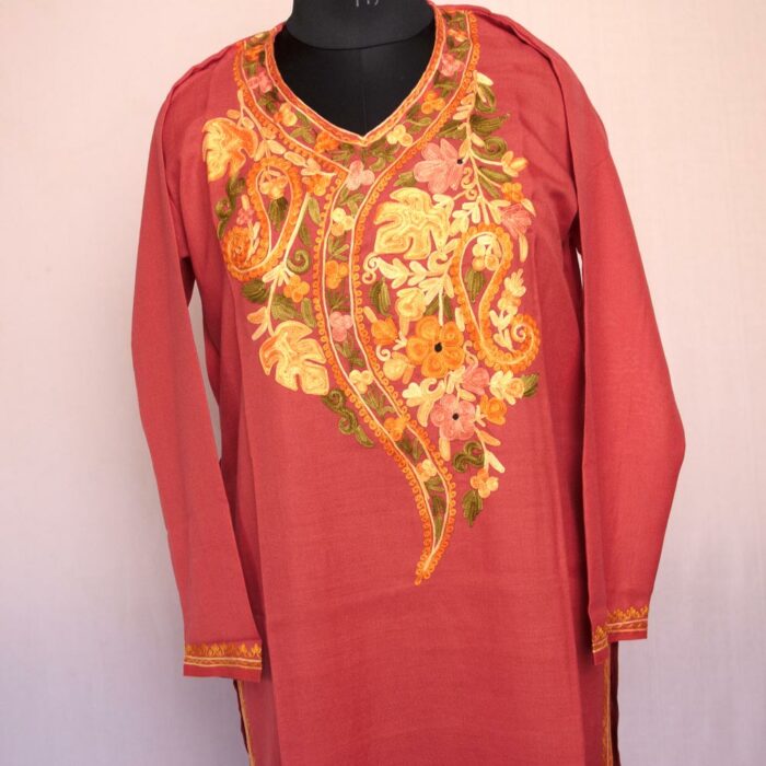 Light Pink Summer Cool Cotton Aari Kurta