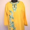 Yellow Summer Cool Cotton Aari Kurta