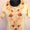 Light Yellow Half Sleeve Summer Cool Cotton Aari Kurta