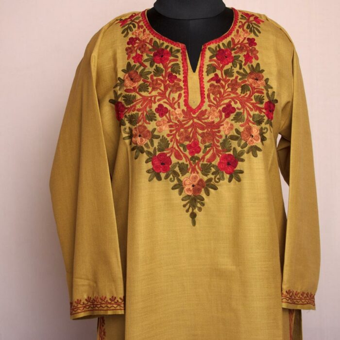 Light Green Kitabi Ruby Cotton Aari Kurta