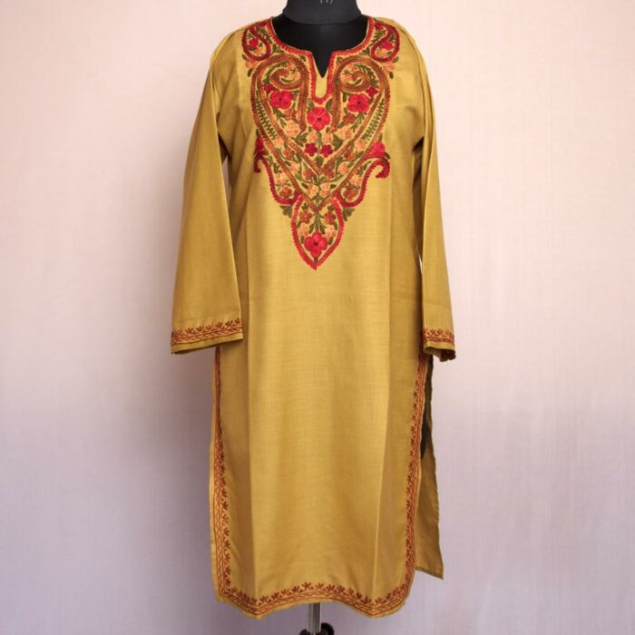 Light Green Zara Ruby Cotton Aari Kurta - Image 2
