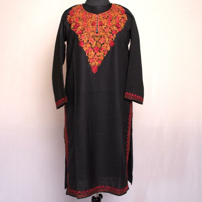 Black Gurezi Ruby Cotton Aari Kurta - Image 2