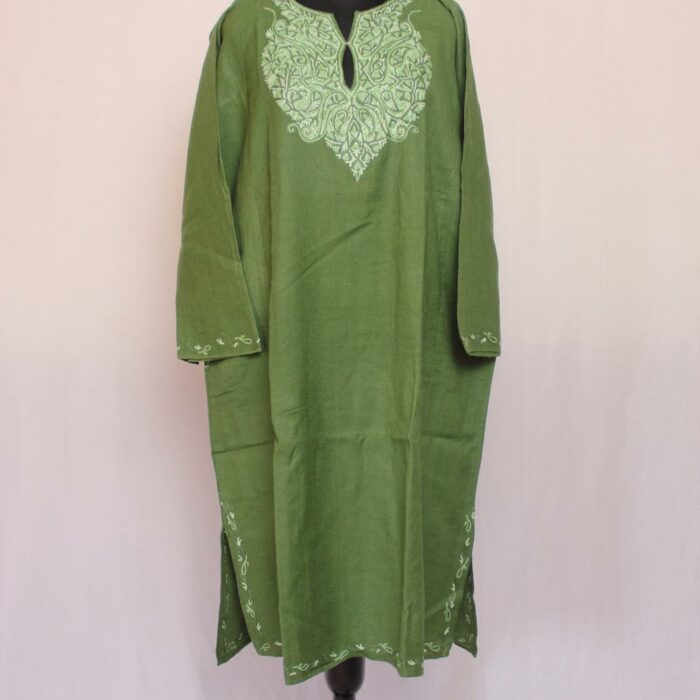 Green Raffal Hand Aari Pheran - Image 2