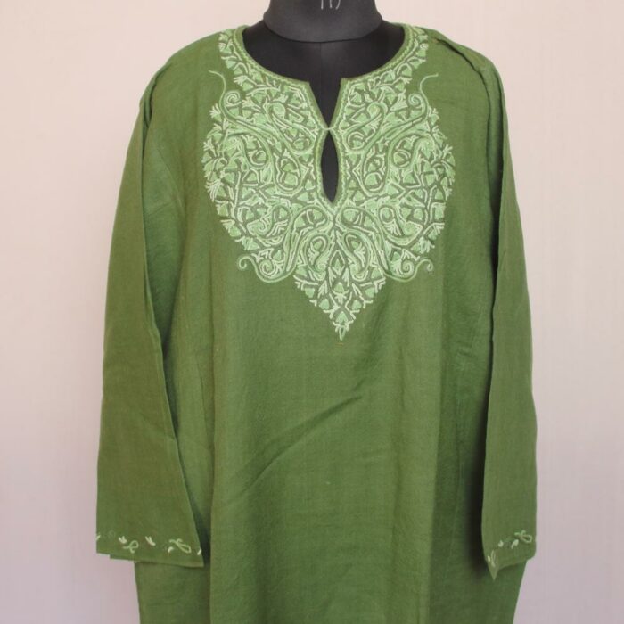 Green Raffal Hand Aari Pheran