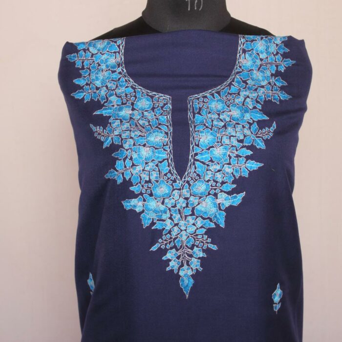 Dark Blue Summer Cool 2pc Suit with Paper Mache Hand Sozni Work - Image 2
