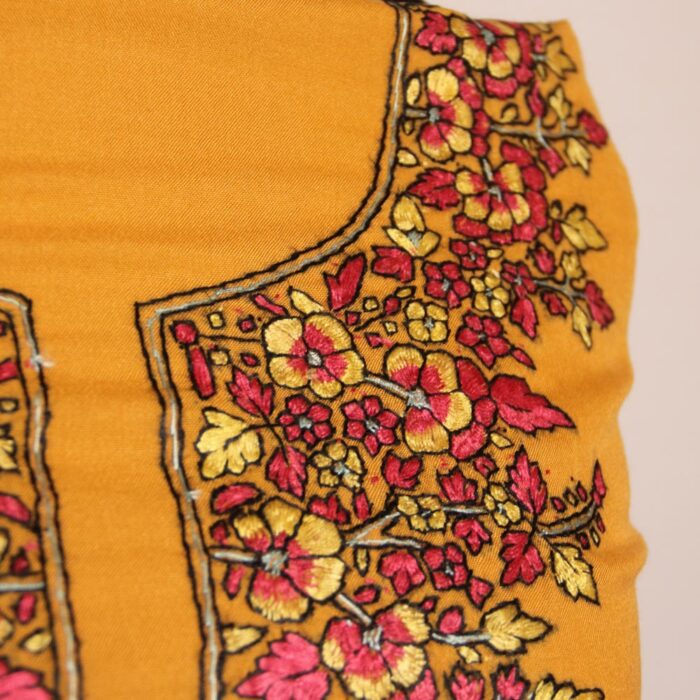 Mustard Summer Cool 2pc Suit with Paper Mache Hand Sozni - Image 3