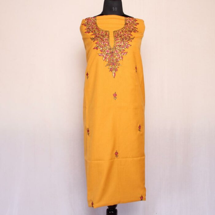 Mustard Summer Cool 2pc Suit with Paper Mache Hand Sozni Work
