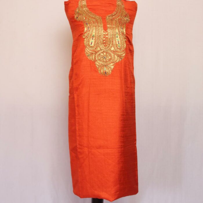 Orange Silk Tilla Work 2Pc Suit