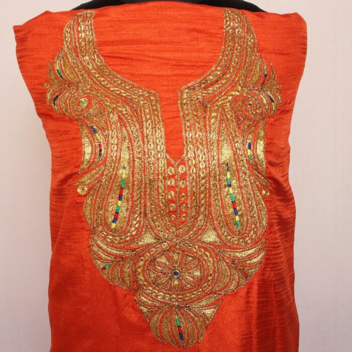 Orange Silk Tilla Work 2Pc Suit - Image 2