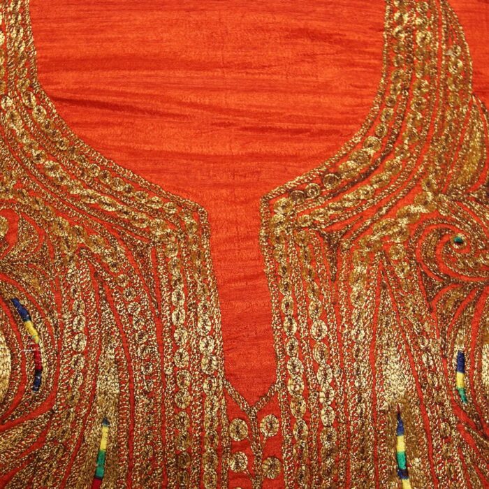 Orange Silk Tilla Work 2Pc Suit - Image 3