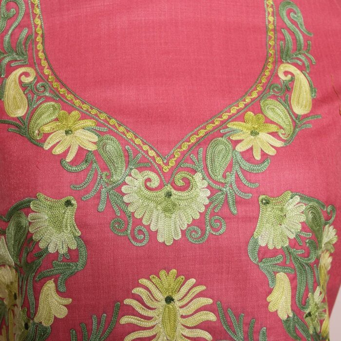Pink Ruby Cotton 2pc Suit with Aari Work - Image 3