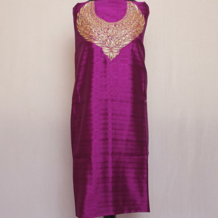 Purple Silk Tilla Work 2Pc Suit