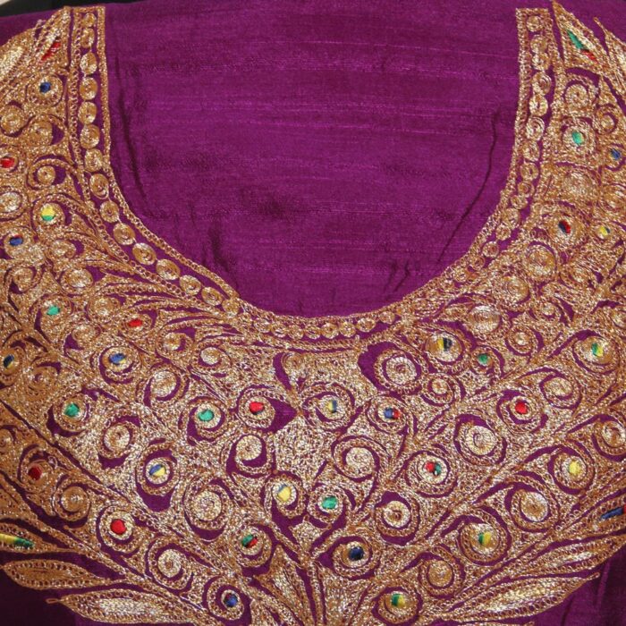 Purple Silk Tilla Work 2Pc Suit - Image 2