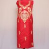 Red Ruby Cotton 2pc Suit with Aari Work