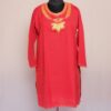 Red Boni Pun Summer Cool Cotton Tilla Short Kurta
