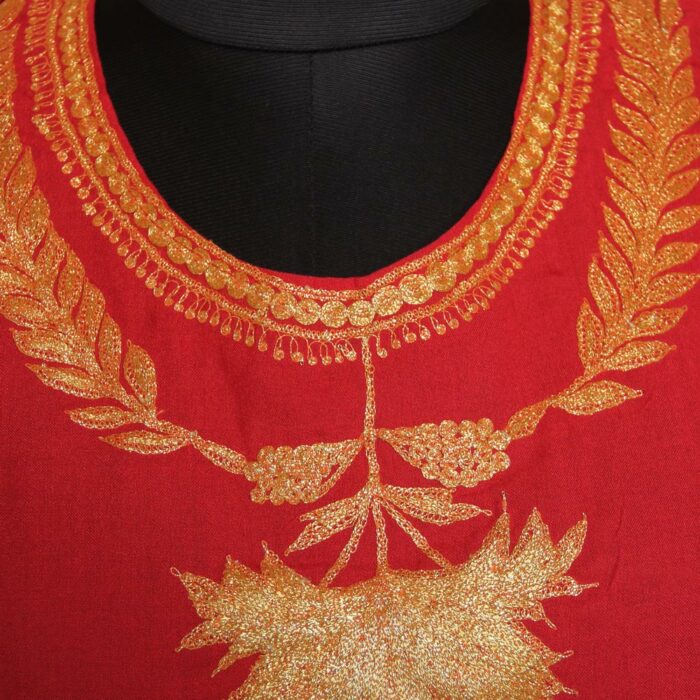 Red Boni Pun Summer Cool Cotton Tilla Short Kurta - Image 2