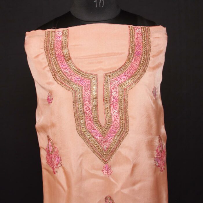 3Pc Crepe Suit with Hand Sozni & Tilla Embroidery - Image 4