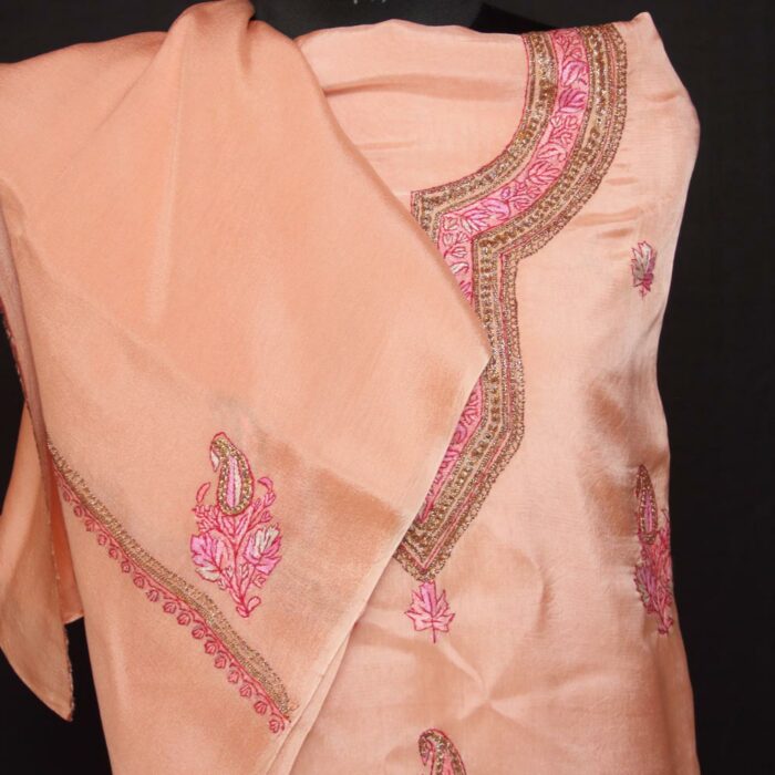 3Pc Crepe Suit with Hand Sozni & Tilla Embroidery - Image 2
