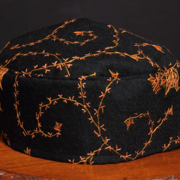 Black Harud Sozni Handwork Cap