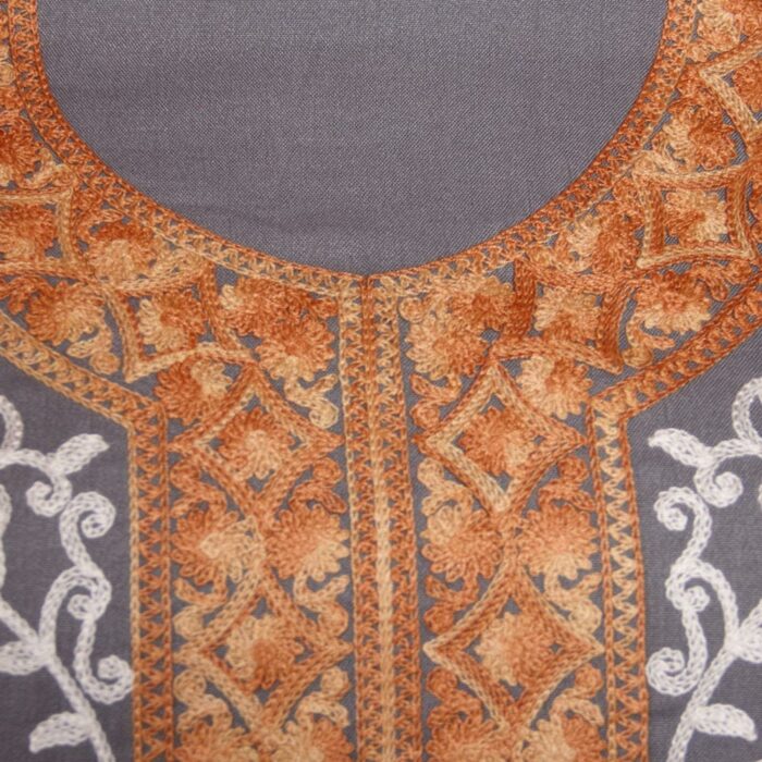 Grey Summer Cool 2pc Suit with Aari Work - Image 3
