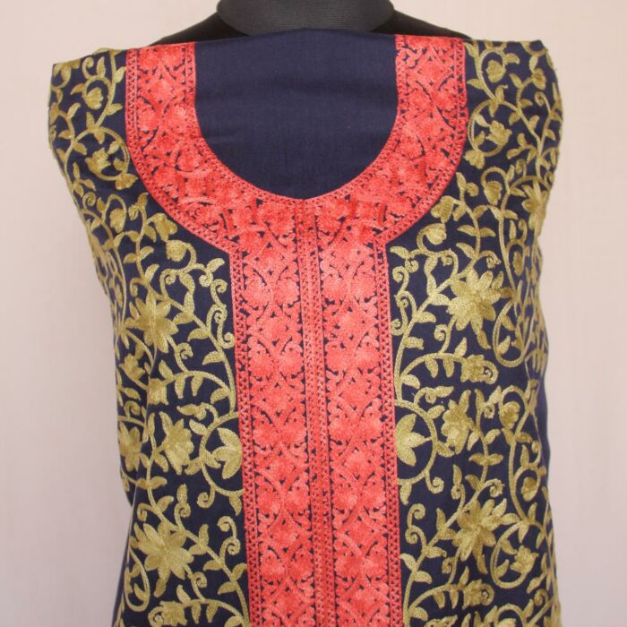 Blue Summer Cool 2pc Suit with Aari Work - Image 2