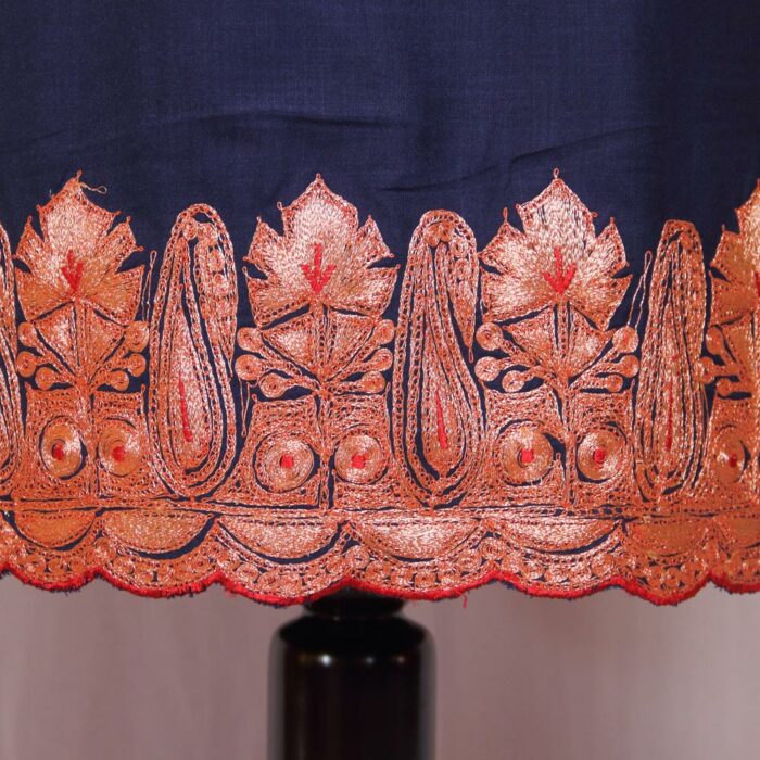 Dark Blue Cotton Tilla Border 2Pc Suit - Image 2